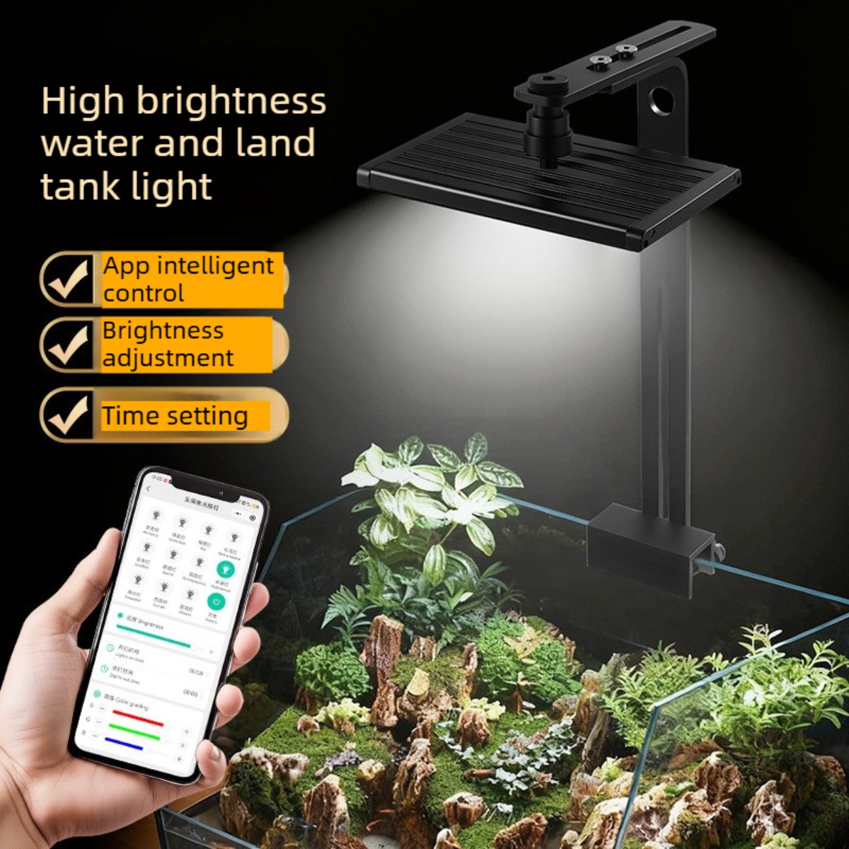 Planted Aquarium Freshwater - Dimbare LED aquariumverlichting met APP-bediening, 360°