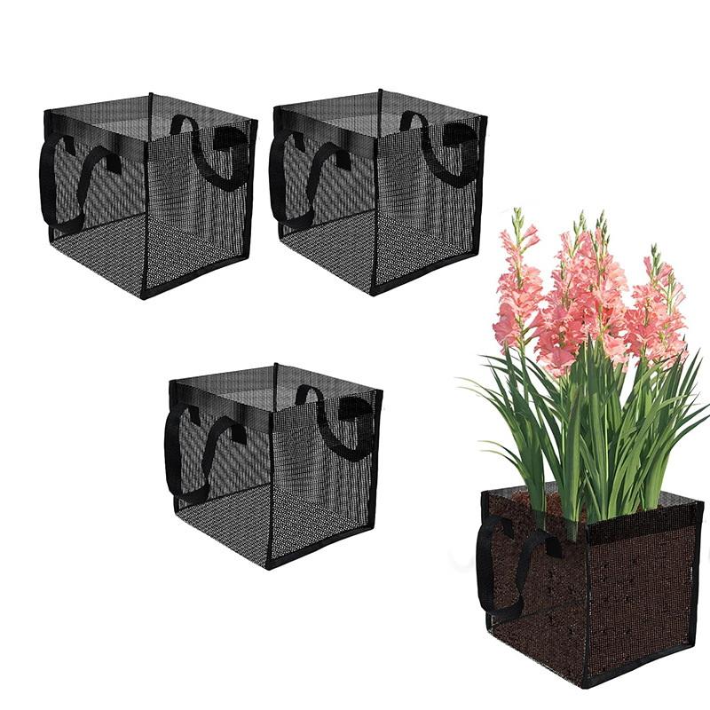 Aquarium Plant - 4 stuks zwarte gaas vijverplantmanden vierkante
